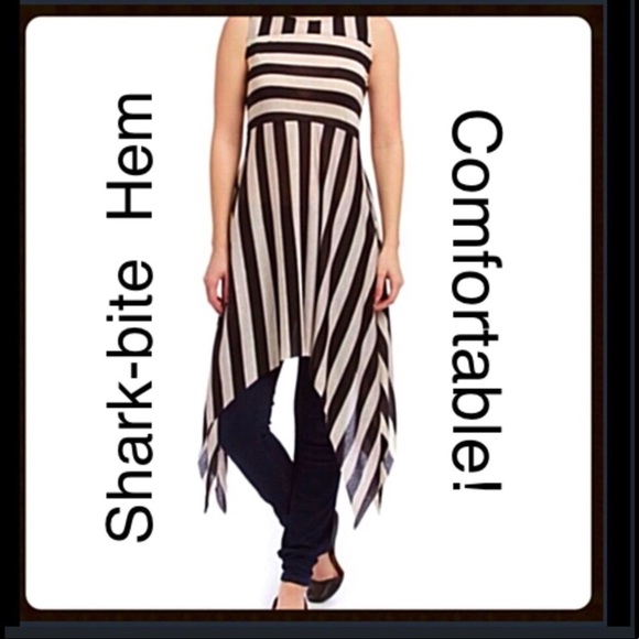 Dresses & Skirts - Shark Bite Hem Striped Dress